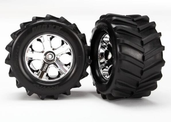 Traxxas TRX6771 Tires and wheels, assembled, glued 2.8 (All-Star chrome whee, TRX6771