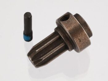 Traxxas TRX6888X Drive hub, front, hardened steel (1)/ screw pin (1) (fits Sl, TRX6888X - een donker