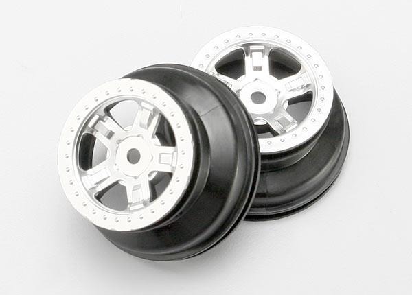 Wheels, SCT satin chrome, beadlock style, dual profile (1.8, TRX7072 Traxxas TRX7072 Wheels, SCT satin chrome, beadlock style, dual profile (1.8, TRX7072 - twee RC-w