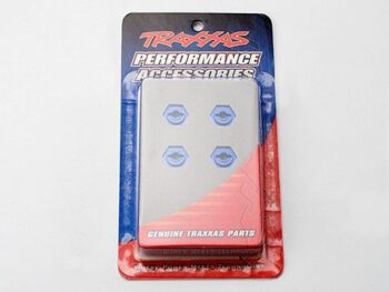 Traxxas TRX7154X Wheel hubs, hex, aluminum (4) (blue-anodized), TRX7154X - een