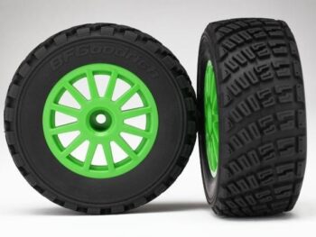 Traxxas TRX7473X Tires & Wheels, Assembled, GluGreen wheels, BFGoodrich® Rall, TRX7473X - twee zwarte RC