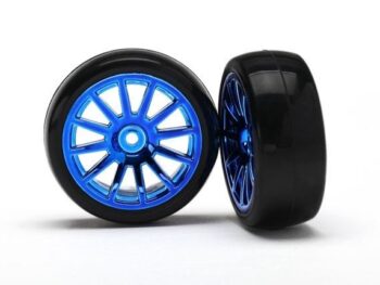 Traxxas TRX7573R 12-Sp Blue Wheels, Slick Tires Tires & W, TRX7573R - twee RC