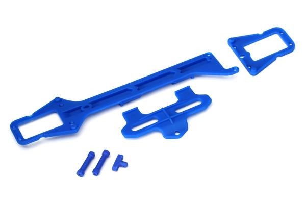 Upper chassis (long)/ battery hold down, TRX7623 Traxxas TRX7623 Upper chassis (long)/ battery hold down, TRX7623 - een set blauwe