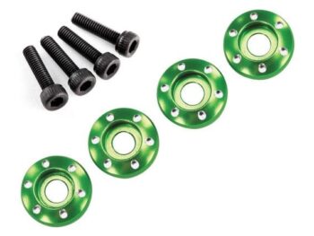 Traxxas TRX7668G Wheel nut washer, machined alu, TRX7668G - vier groene, mach