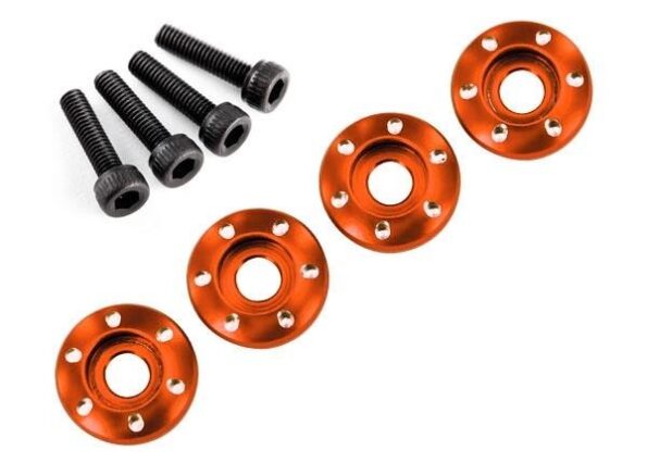 Traxxas TRX7668X Wheel nut washer, machined aluOrange, TRX7668X