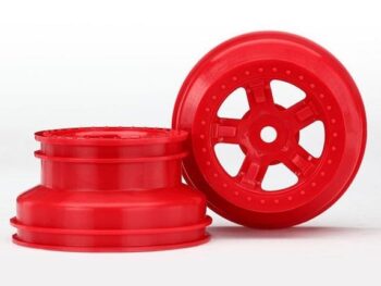 Traxxas TRX7673R Wheels, SCT RED, beadlock style, dual profile (1.8' inner, 1, TRX7673R - twee felrode