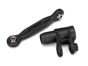 Traxxas TRX7747 Servo horn, steering/ linkage, steering (46mm, assembled wit, TRX7747 - twee zwarte kunst