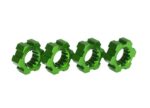 Wheel hubs, hex, aluminum (green-anodized) (4), TRX7756G