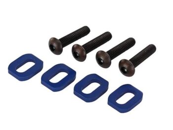 Traxxas TRX7759 Washers, motor mount, aluminum (blue-anodized) (4)/ 4x18mm BCS (4)
