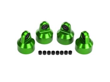 Traxxas TRX7764G Shock caps, aluminum (green-anodized), GTX shocks (4)/ space, TRX7764G