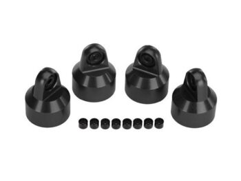 Traxxas TRX7764X Shock caps, GTX shocks/ springaluminum (Hard) (4) spacers(8), TRX7764X