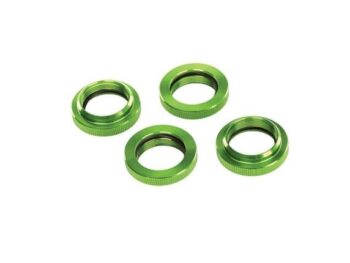 Traxxas TRX7767G Spring retainer (adjuster), green-anodized aluminum, GTX sho, TRX7767G