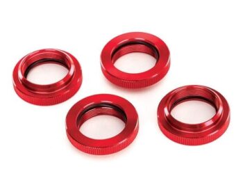 Traxxas TRX7767R Spring retainer (adjuster) Red anodized aluminum, GTX shocks, TRX7767R