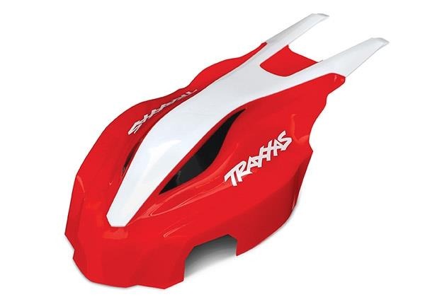 Canopy, front, red/white, Aton, TRX7911 Traxxas TRX7911 Canopy, front, red/white, Aton, TRX7911 - rood