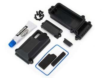 Traxxas TRX8224 Box, receiver (sealed)/ wire cover/ foam pads/ silicone grea, TRX8224 - een set zwar