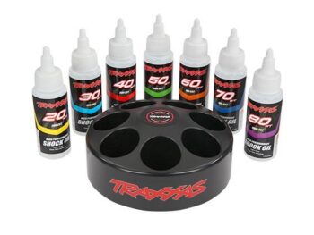 Traxxas TRX5038X Spinning carousel rack (includes 20 wt, 30 wt, 40 wt, 50 wt, 60 wt, 70 wt, & 80 wt premium shock oils) - zwart
