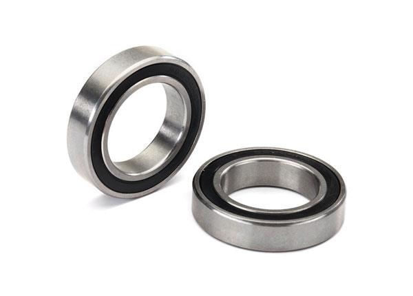 Ball bearing, black rubber sealed (20x32x7mm) (2) Traxxas TRX5196A Ball bearing, black rubber sealed (20x32x7mm) (2) - twee metalen