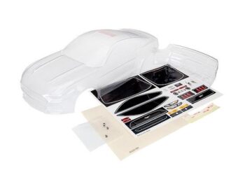 Traxxas TRX8312 Body, Ford Mustang (clear, requires painting)/ window masks/, TRX8312 - een ongever