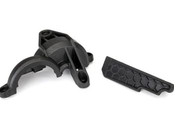Traxxas TRX8323 Gear cover (rear chassis brace)/ wire retainer, TRX8323 - twee zwarte