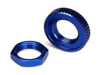Traxxas TRX8345 Servo saver nuts, aluminum, blue-anodized (hex (1), serrated, TRX8345 - twee blauw