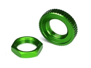 Traxxas TRX8345G Servo saver nuts, aluminum, green-anodized (hex (1) serrated, TRX8345G - twee