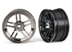 Wheels, 1.9′ split-spoke (black chrome) (front) (2), TRX8371