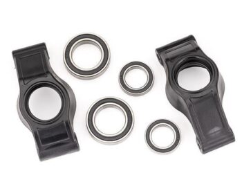 Traxxas TRX7852X Carriers, stub axle (rear) (left & right)/ 20x32x7mm bearings (2)/ 15x24x5mm bearings (2) - twee zwarte kunst