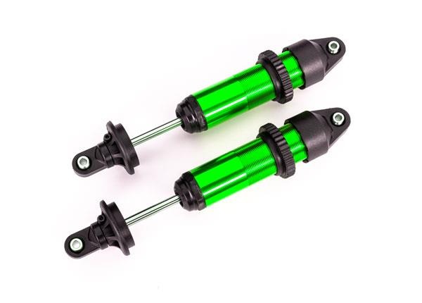 Shocks, GTX, medium (aluminum, green-anodized) (fully assembled w/o springs) (2) Traxxas TRX7861G Shocks, GTX, medium (aluminum, green-anodized) (fully assembled w/o springs) (2) - twee groene, ge