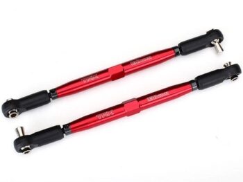 Traxxas TRX7748R Toe links, X-Maxx (TUBES red-anodized, 7075-T6 aluminum, stronger than titanium) - twee rode, ge