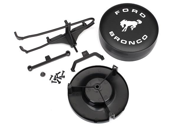 Spare tire mount/ mounting bracket/ spare tire cover/ mounting hardware Traxxas TRX8074 Spare tire mount/ mounting bracket/ spare tire cover/ mounting hardware - diverse zwarte kunst