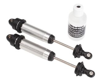 Traxxas TRX8450 Shocks, GTR, 134mm, silver aluminum (fully assembled w/o springs) (front, thread - twee zilver