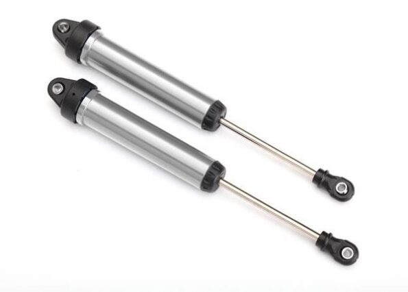 Traxxas TRX8461 Shocks, GTR, 160mm, silver aluminum (fully assembled w/o springs) (rear, no thre