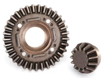 Traxxas TRX8579 Ring gear, differential/ pinion gear, differential (rear) - twee metalen