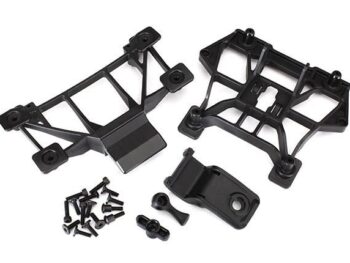Traxxas TRX8615 Body mounts, front & rear/ 3x12mm CS (4)/ 3x12mm shoulder screw (2)/ 3x10mm flat - een set zwar