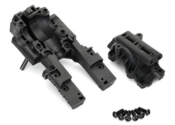 Bulkhead, front (upper and lower)/ 4x12mm BCS (6) (requires #8622 chassis) Traxxas TRX8630 Bulkhead, front (upper and lower)/ 4x12mm BCS (6) (requires #8622 chassis) - twee zwarte