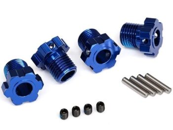 Traxxas TRX8654 Wheel hubs, splined, 17mm (blue-anodized) (4)/ 4x5 GS (4), 3x14mm pin (4) - vier
