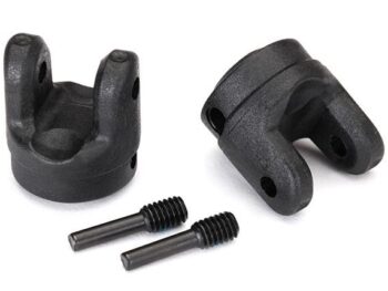 Traxxas TRX8658 Yokes, transmission (2)/ 4x15mm screw pins (2) - twee