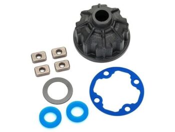 Traxxas TRX8681 Carrier, differential (heavy duty)/ x-ring gaskets (2)/ ring gear gasket/ spacer - een set different