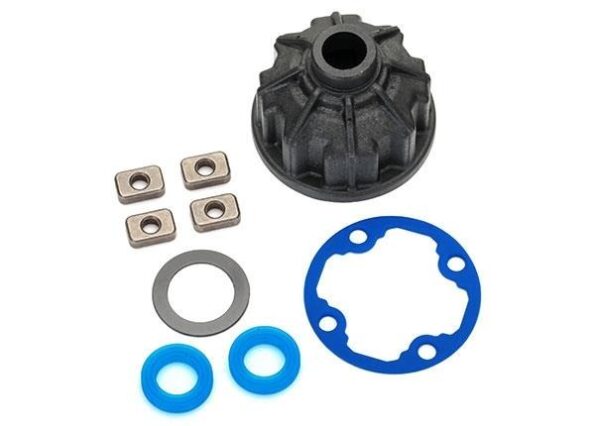 Traxxas TRX8681 Carrier, differential (heavy duty)/ x-ring gaskets (2)/ ring gear gasket/ spacer