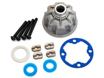 Traxxas TRX8681X Carrier, differential (aluminum)/ x-ring gaskets (2)/ ring gear gasket/ spacers - een set