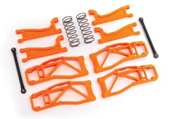 Traxxas TRX8995T Suspension kit, WideMaxx, Orange, includes extended outer half shafts