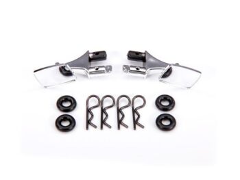 Traxxas TRX9118 Mirrors, side, chrome (left & right)/ o-rings (4)/ body clips (4) (fits #9111 body) - twee