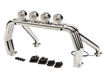 Traxxas TRX9262X Roll bar (assembled with LED light bar)/ roll bar mounts, left & right/ 2.6x12mm BCS (self-tapping) (4) (fits #9212 body) - een glimmende