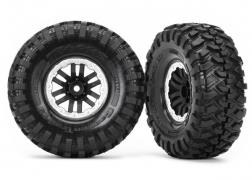 Traxxas TRX8272X Tires and wheels, assembled, glued (TRX-4 satin beadlock wheels, Canyon Trail 1. - twee