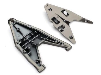 Traxxas TRX8532X Suspension arm, lower right/ arm insert (satin black chrome-plated) (assembled w - twee donkerg