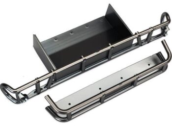 Traxxas TRX8536X Bumper, rear/ bumper extension (satin black chrome-plated) - twee