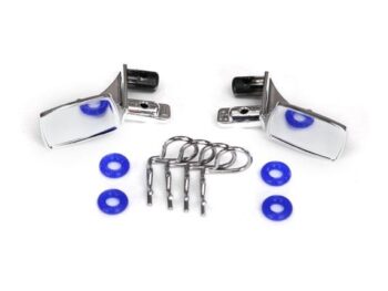 Traxxas TRX8133 Mirrors, side, chrome (left & right)/ o-rings (4)/ body clips (4) (fits #8130 bo, TRX8133 - twee chromen zij