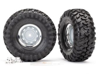 Traxxas TRX8166 Tires and wheels, assembled, glued (1.9 chrome wheels, Canyon Trail 1.9 tires) (, TRX8166 - twee zwarte RC