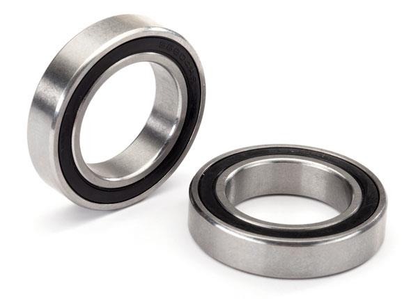 Ball bearing, black rubber sealed, stainless (20x32x7mm) (2) Traxxas TRX5196X Ball bearing, black rubber sealed, stainless (20x32x7mm) (2) - twee zilver