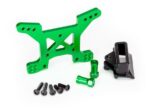Shock tower, front, 7075-T6 aluminum (green-anodized) (1)/ body mount bracket (1
